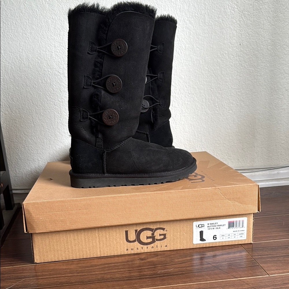 UGG Black Winter Boots with Plush Comfort